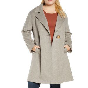 Fleurette Plus Size One-Button Wool Coat NWT
